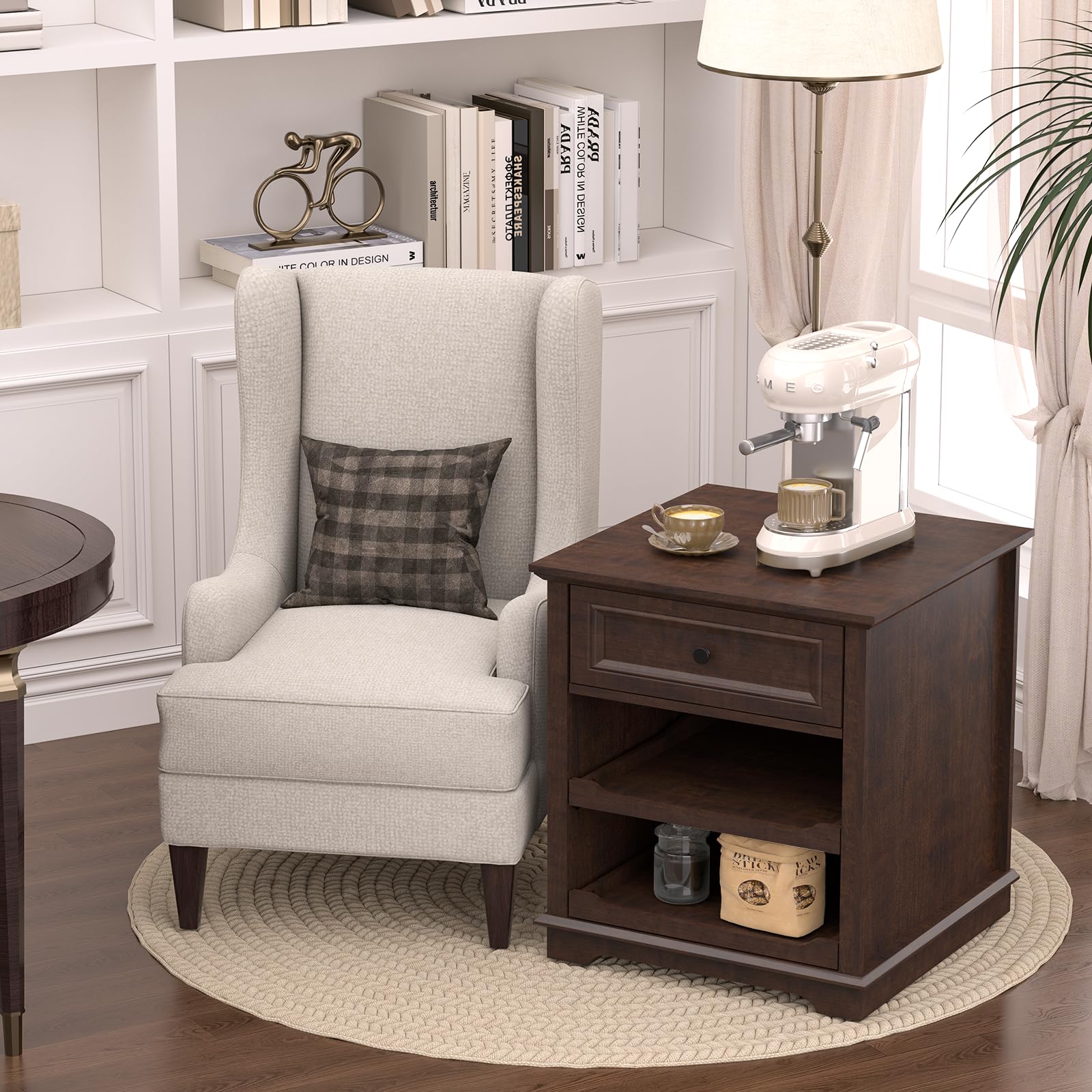 24" Large End Table with Charging Station