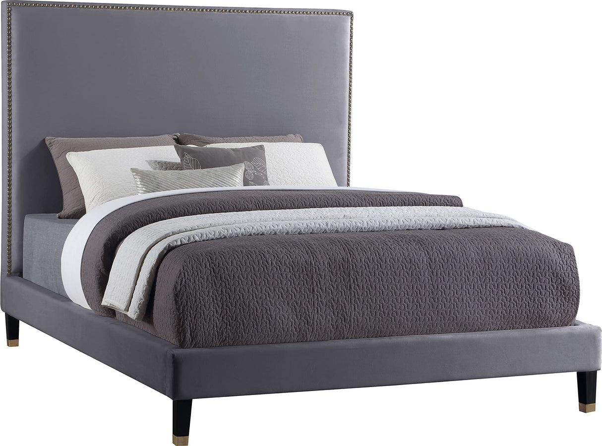 HarlieGrey-F Harlie Collection Modern | Contemporary Velvet Upholstered Full Bed