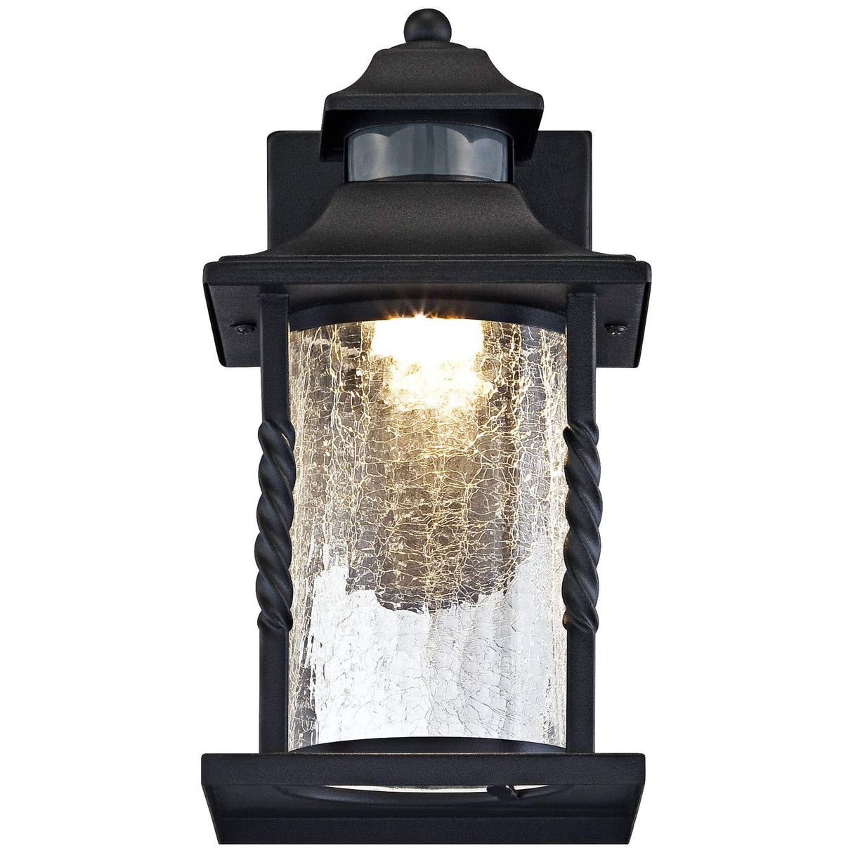 Westray Outdoor Wall Light Fixture LED Black Lantern 11 1/2" Clear