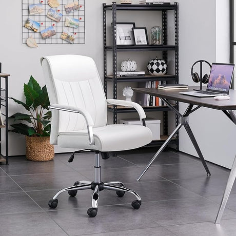 Big and Tall Desk Chair PU Leather Office Chair Ergonomic Computer Swivel Chair