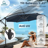 10 ft Cantilever Patio Umbrellas, Offset Hanging Outdoor Umbrella