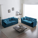 Comfortable Deep Seat Chenille Loveseat, Modern Love Seat 2-Seater Sofa Couch