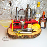 Professional Bartender Kit and Cocktail Shaker Set with Stand - 17 Piece Stainless Steel