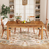 70.87" Wood Dining Table for 6-8 People, Modern Large Rectangle Kitchen Table,