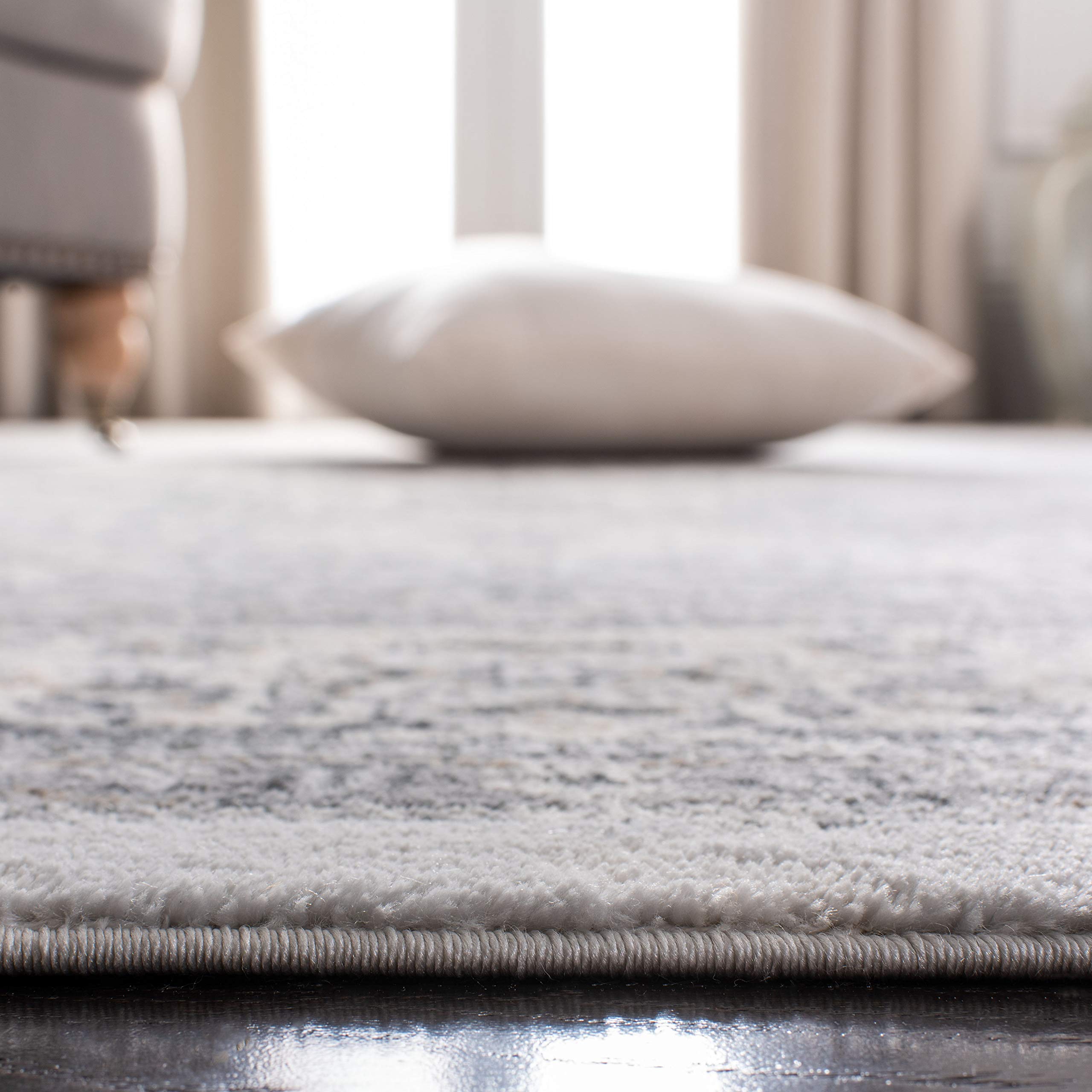 SAFAVIEH Isabella Collection Accent Rug - 3' x 5', Dark Grey & Cream, Oriental Design, Non-Shedding & Easy Care, Ideal for High Traffic Areas in Entryway, Living Room, Bedroom (ISA916H)