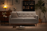 65" Loveseat Sofa, Mid Century Modern Love Seat Couches for Living Room, Comfy Upholstered Sofa Couch for Bedroom(Linen-Grey)