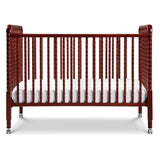 Jenny Lind 3-in-1 Convertible Crib in Rich Cherry, Removable Wheels, Greenguard Gold