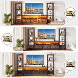 65 Inch TV Stand with LED Lights and Power Outlets