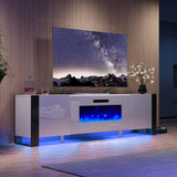 Fireplace TV Stand with 36" Fireplace, 70" Modern High Gloss Entertainment