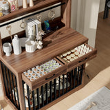 Modern Dog Crate Furniture with Charging Station - 38 Inch