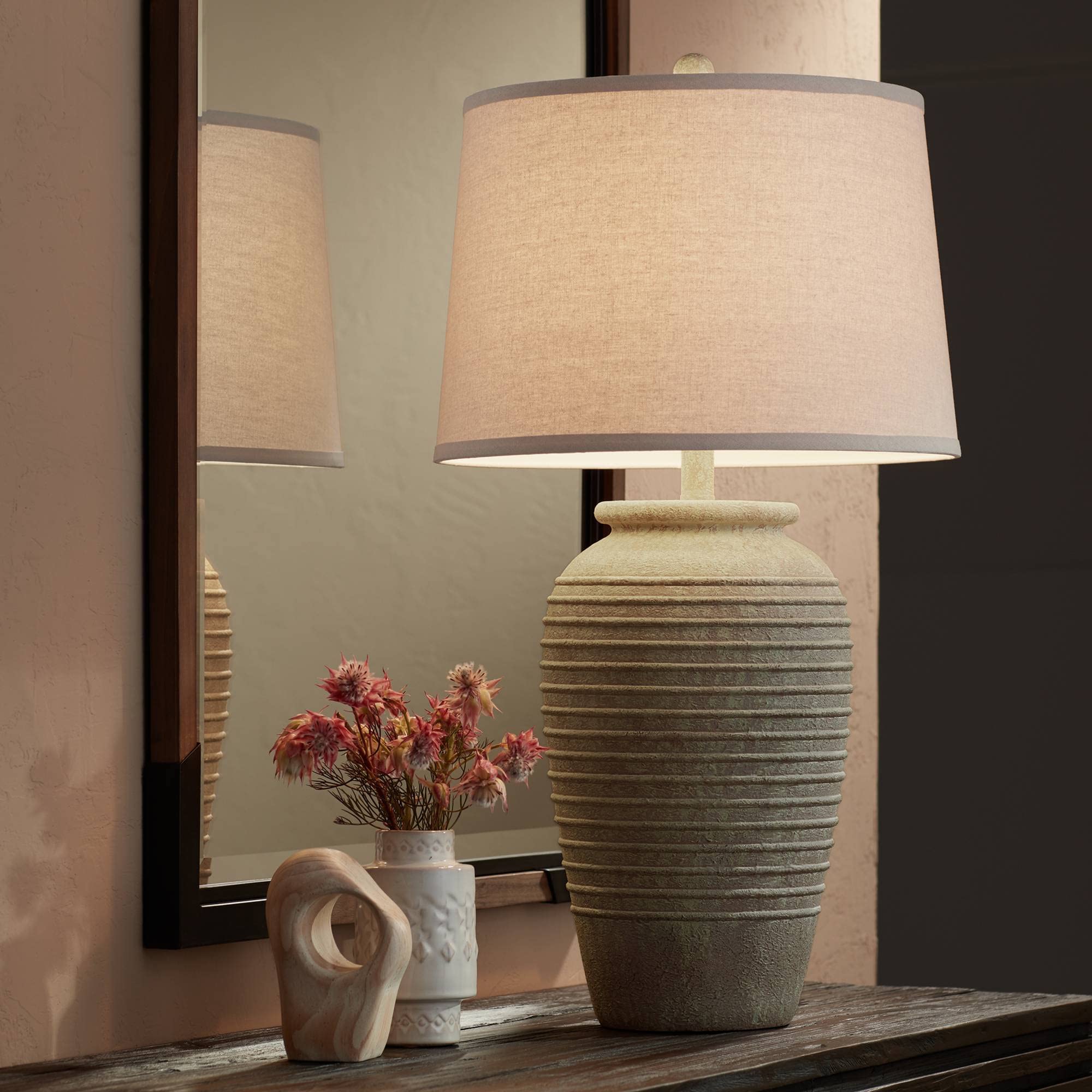 Country Cottage Southwest Style Jug-Shaped Table Lamp 28" Tall Sand Tone Desert