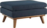 Engage Mid-Century Modern Upholstered Fabric Loveseat in Azure