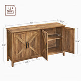 Buffet Storage Cabinet, 15.7" D x 59" W x 31.5" H Credenza Sideboard Table