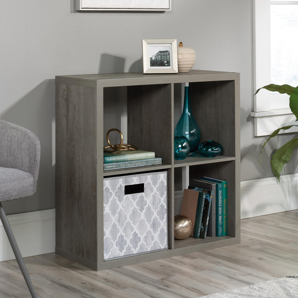 Miscellaneous Storage 4-Cube Organizer Storage Bookcase/Pantry cabinets, Mystic Oak
