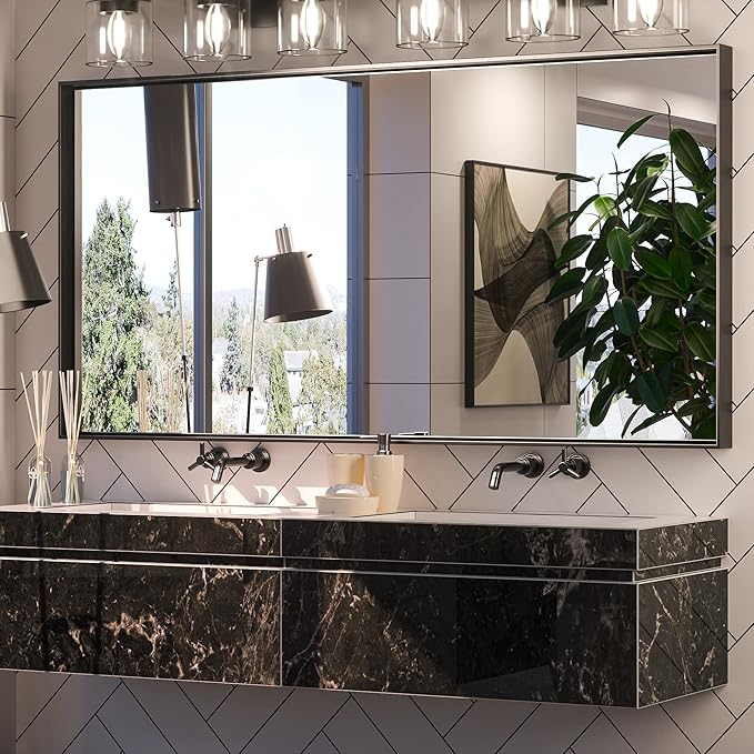 Mirror  Rectangular Wall Mirror Large Metal Framed Mirror