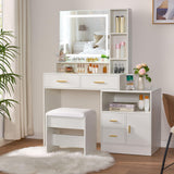 Vanity Desk with Mirror and Lights,Makeup Vanity Dressing Table Makeup Desk with 4