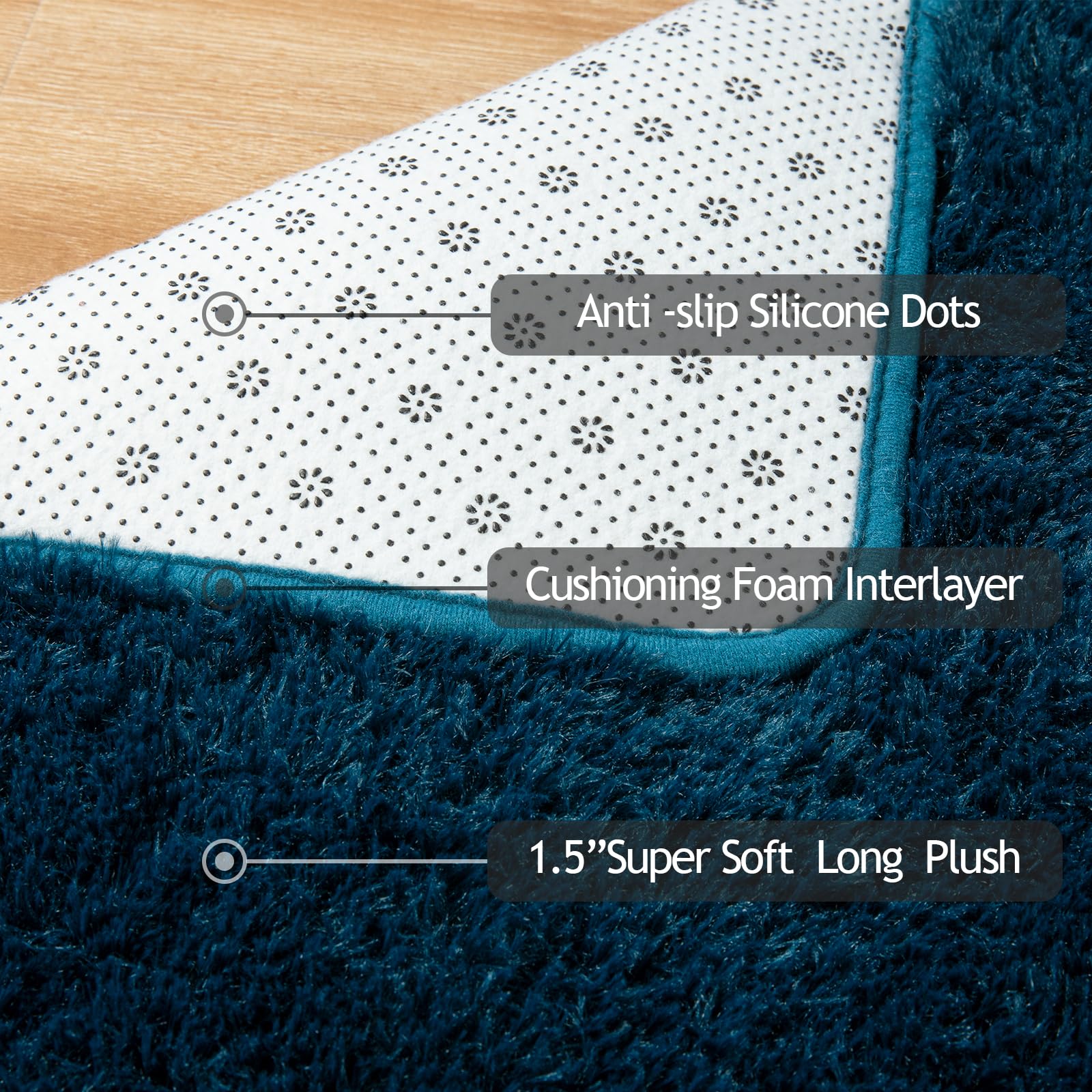 Rug for Living Room 6x9 Feet Area Rug for Bedroom Super Soft Shaggy