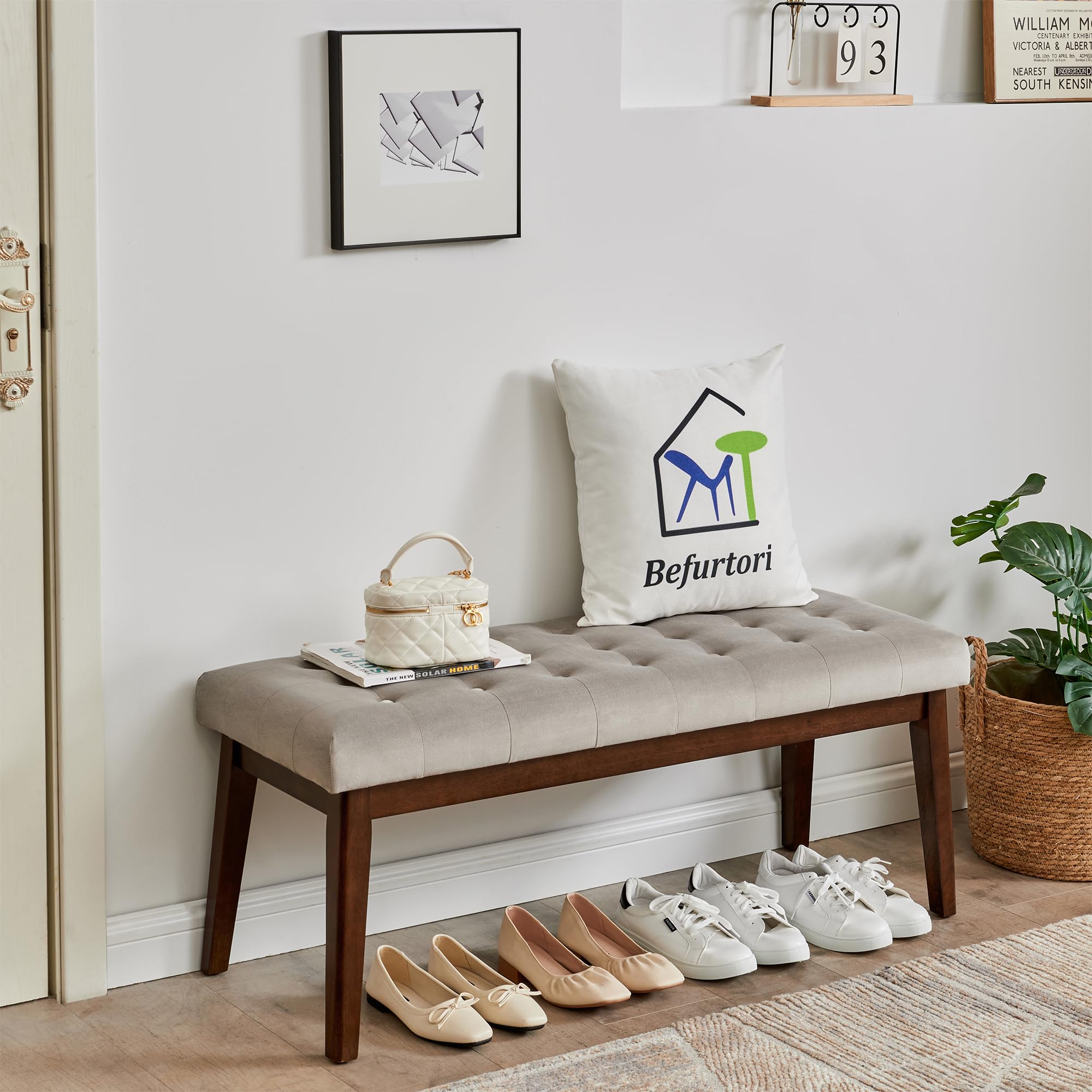 Upholstered Entryway Bench, Bedroom Bench End of Bed, Dining Bench