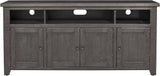 Foundry 65" TV Stand, White Stain with Grey Top