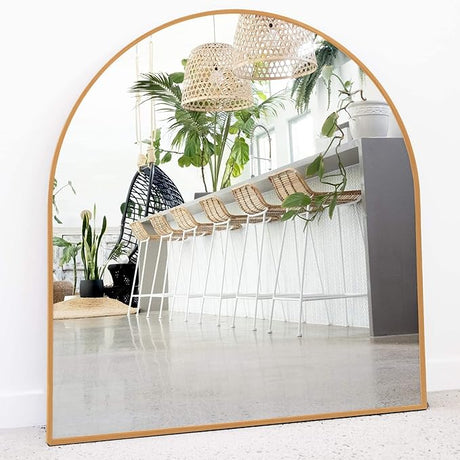 Black Arched Mirror, 33" x 31", Black Arch Mirror Décor Entry Way Mirror,