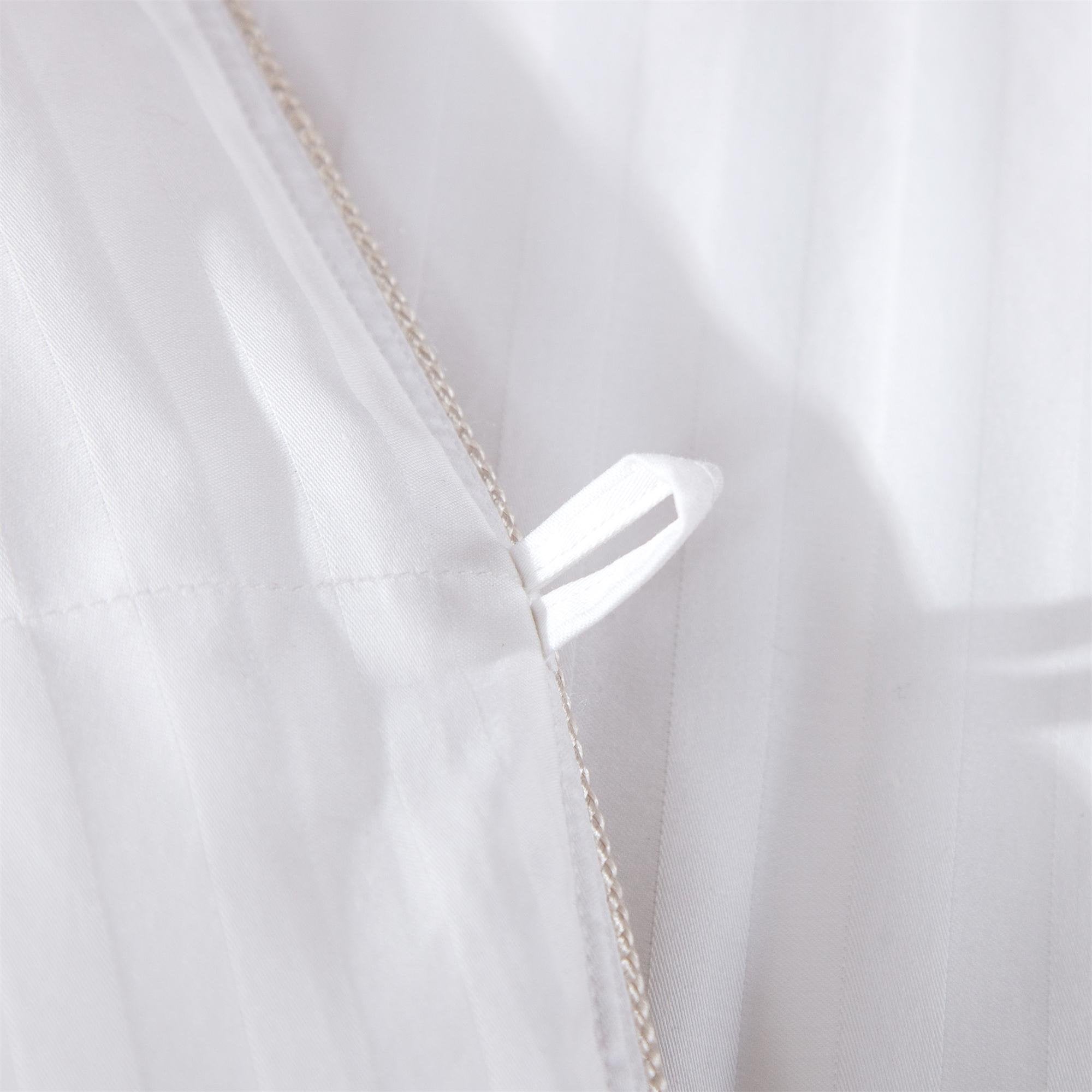 Size 1200 Thread-Count Siberian Goose Down Comforter, 100% Egyptian Cotton, White Stripe, 50Oz