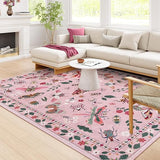 Insect Washable Area Rug 8x10 - Soft Non-Slip Bedroom Carpet
