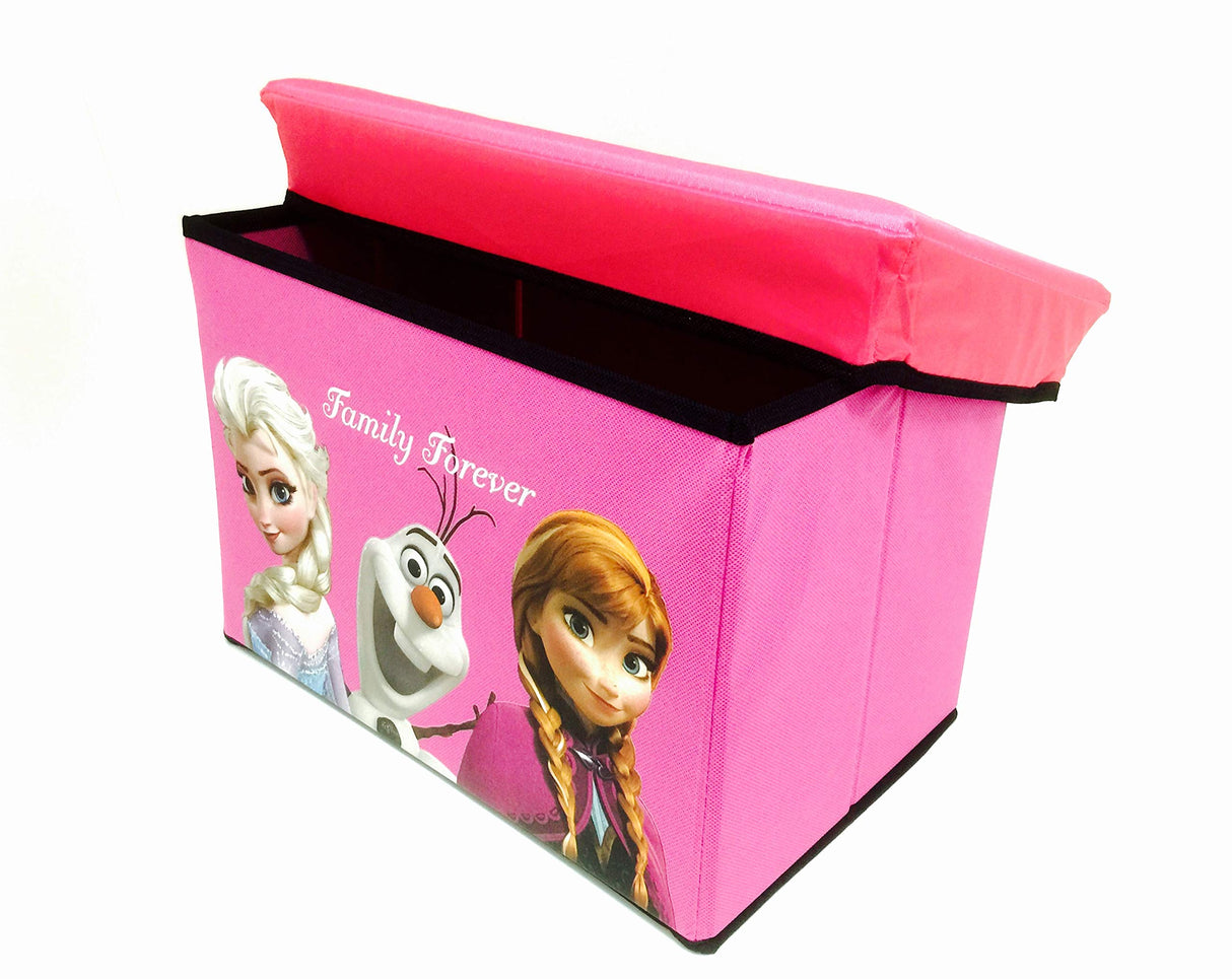 Elsa Anna & Olaf Foldable Storage Box & Stool (HOT PINK)