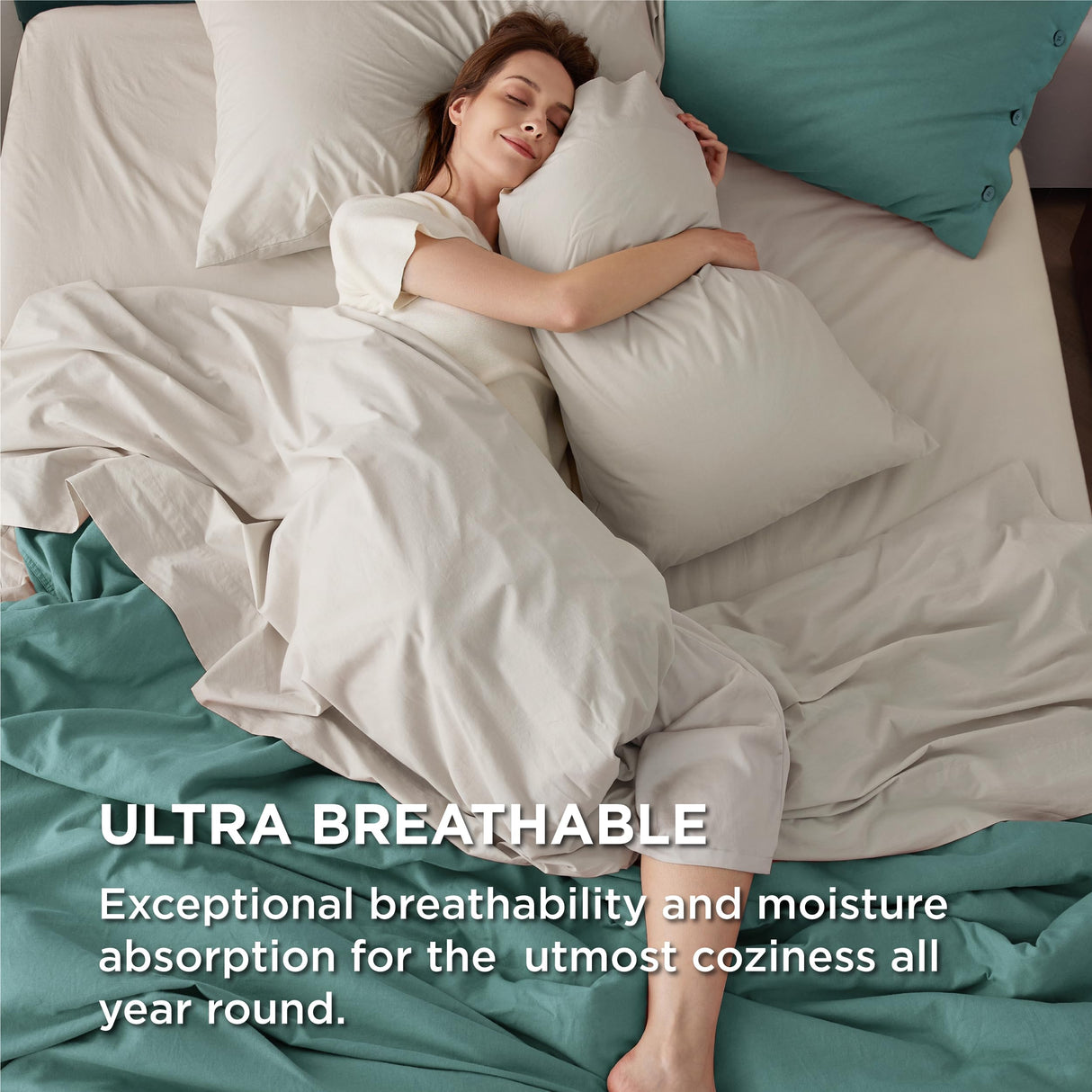 100% Cotton Sheets Queen Size - Soft Percale Sheets