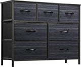 Dresser TV Stand, Dresser for Bedroom, Fabric Dresser with 7 Drawers, Furniture Storage