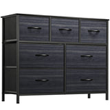 Dresser TV Stand, Dresser for Bedroom, Fabric Dresser with 7 Drawers, Furniture Storage