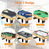 Multi Game Table, 10 in 1 Combo Game Table w/Foosball Table, Air Hockey