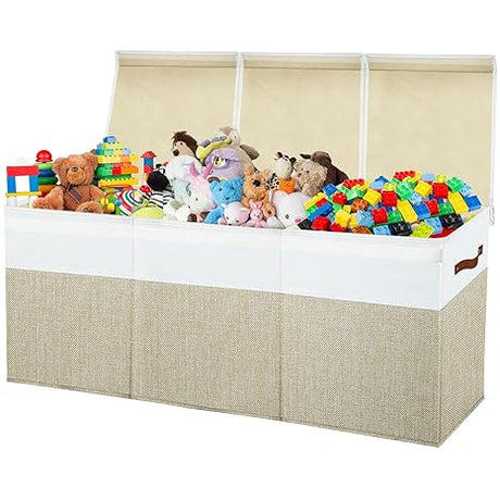 Large Toy Box Chest,Toy Storage Organizer,Storage Bins with Lids,Stuffed Animal Storage