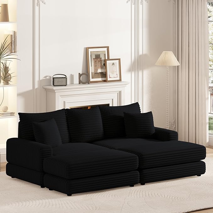 U-Shaped Oversized Corduroy Modular Sectional Sofa Couch