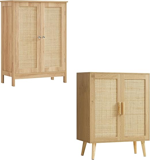 Storage Cabinet with Rattan Doors, Bathroom Storage Cabinet & Rattan Cabinet