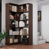 78" Tall Corner Bookcase,5 Tier Corner Bookshelf with L Shaped Design,