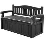 80 Gallon Storage Bench Deck Box Lockable for Patio Furniture, Garden Decor