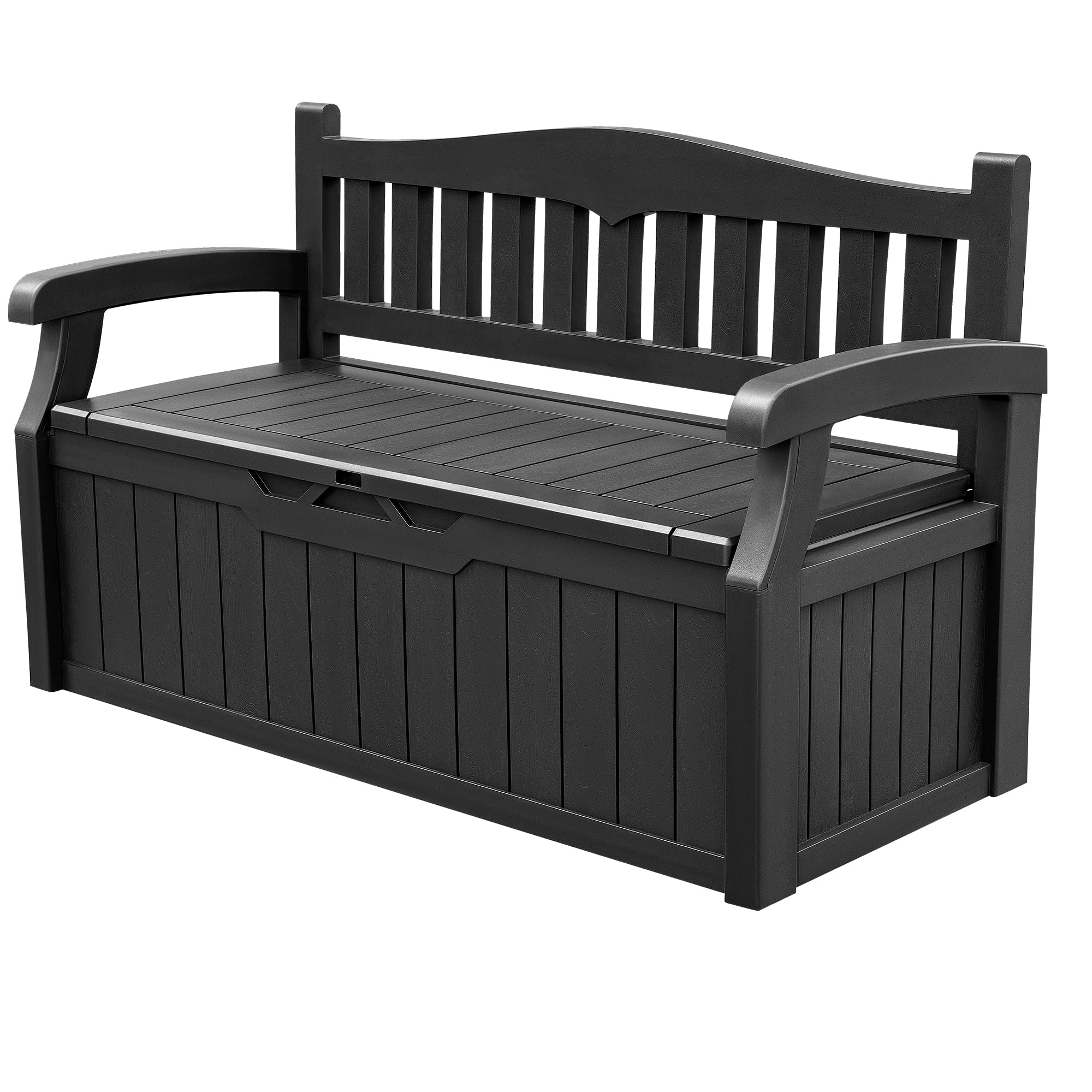 80 Gallon Storage Bench Deck Box Lockable for Patio Furniture, Garden Decor