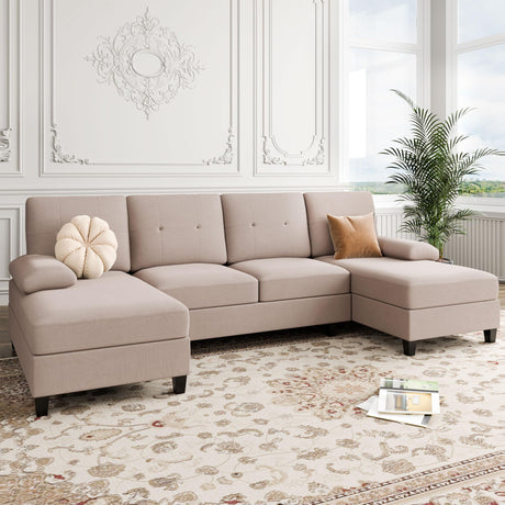 Sectional Couches for Living Room, U Shaped Sofa Couch with Double Chaise