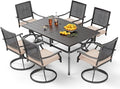 Patio Dining Table Set for 6 Person Bistro Chairs