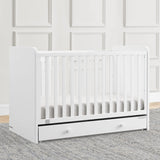 GAP babyGap Graham 4-in-1 Convertible Crib with Storage Drawer - Greenguard Gold Certified, Bianca White