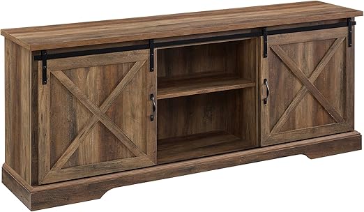 Corbin Modern Farmhouse Sliding X Barn Door TV Stand for TVs up to 80 Inches, 70 Inch