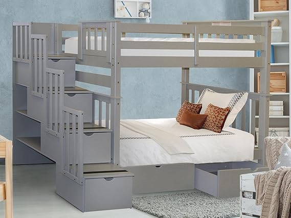 Tall Stairway Bunk Beds Twin over Twin
