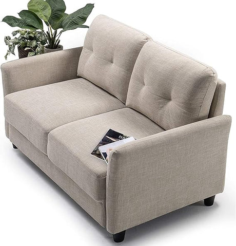 Ricardo Sofa Couch / Tufted Cushions / Easy, Tool-Free Assembly, Soft Grey