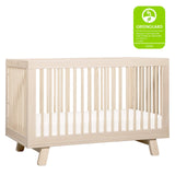 Hudson 3-in-1 Convertible Crib with Toddler Bed Conversion Kit in Washed Natural,