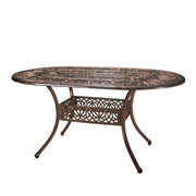 Tucson Cast Aluminum Dining Table, Shiny Copper