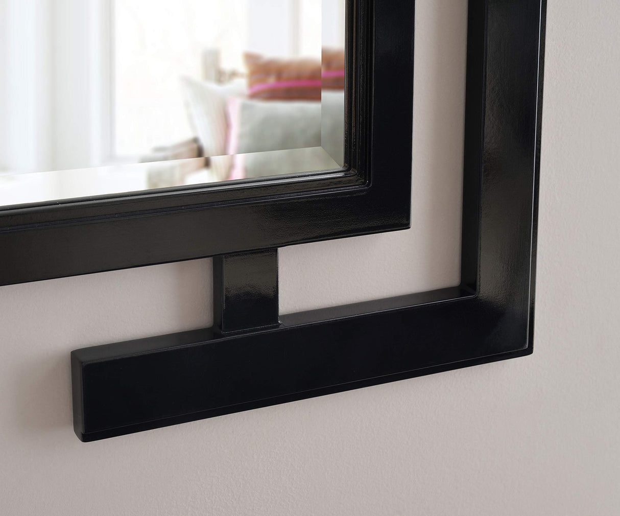 Casual Wall Mirror ,41 Inch Height, 0.75 Inch Length, 29 Inch Width with Gloss Black