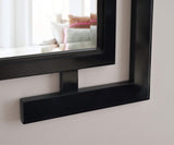 Casual Wall Mirror ,41 Inch Height, 0.75 Inch Length, 29 Inch Width with Gloss Black