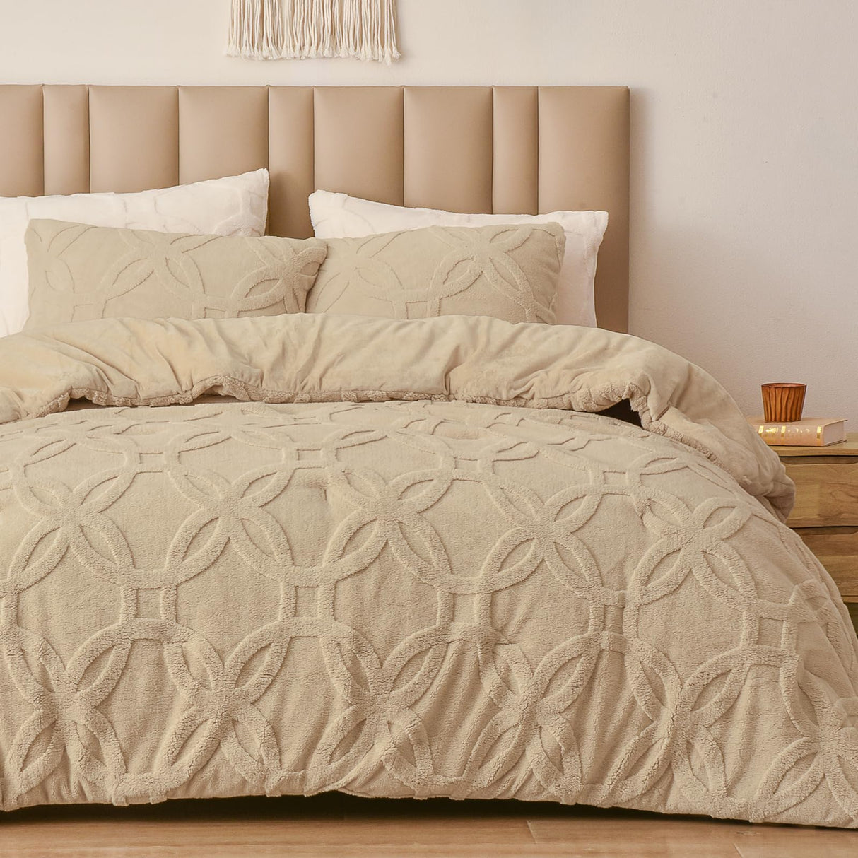 3 Pieces Sherpa Fleece Comforter Set Queen Size, Super Soft & Warm Fluffy Comfy Velvet