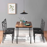 5-Piece Set Home Kitchen Breakfast Nook, Dining Table for 4