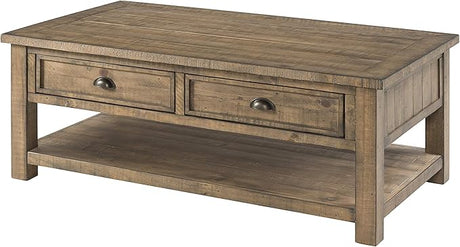 Monterey Solid Wood Coffee Table White with Grey Top